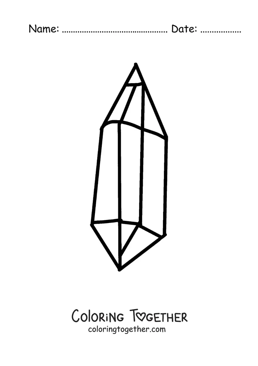 Coloring page of a crystal