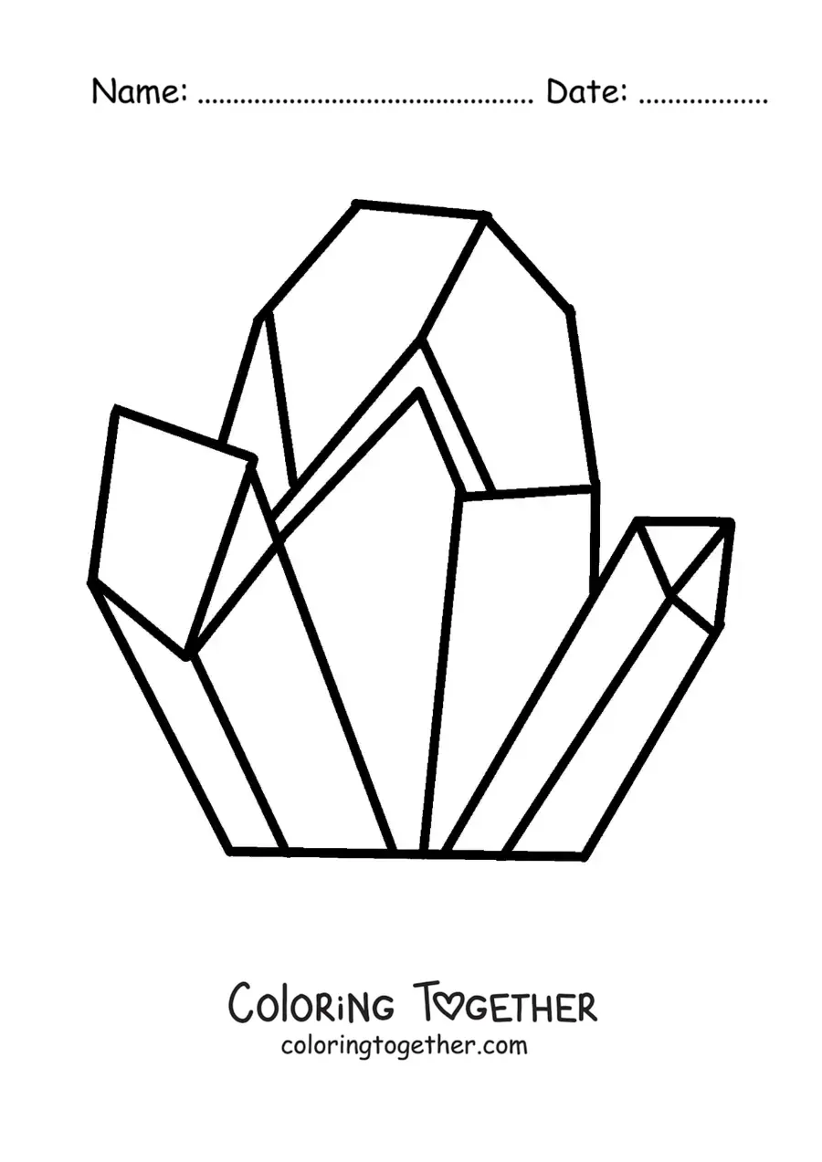 Coloring page of magic crystals