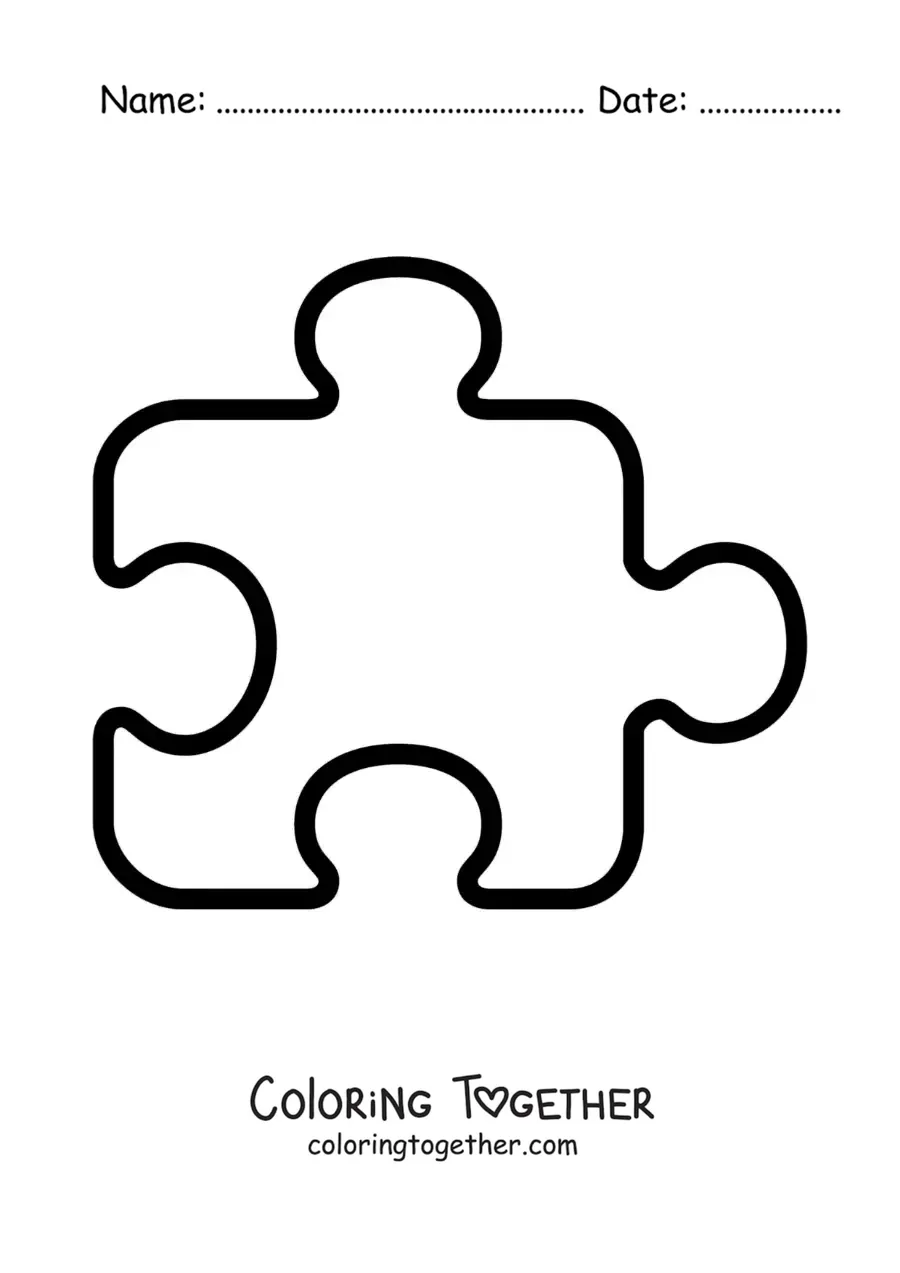 Coloring page of a puzzle piece