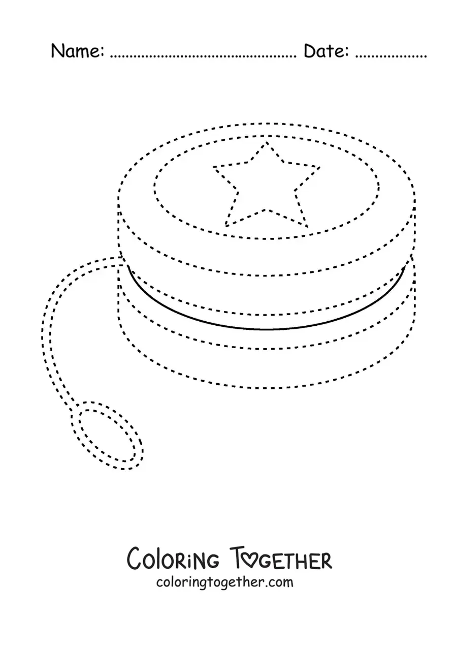 Coloring page of a yo-yo to trace