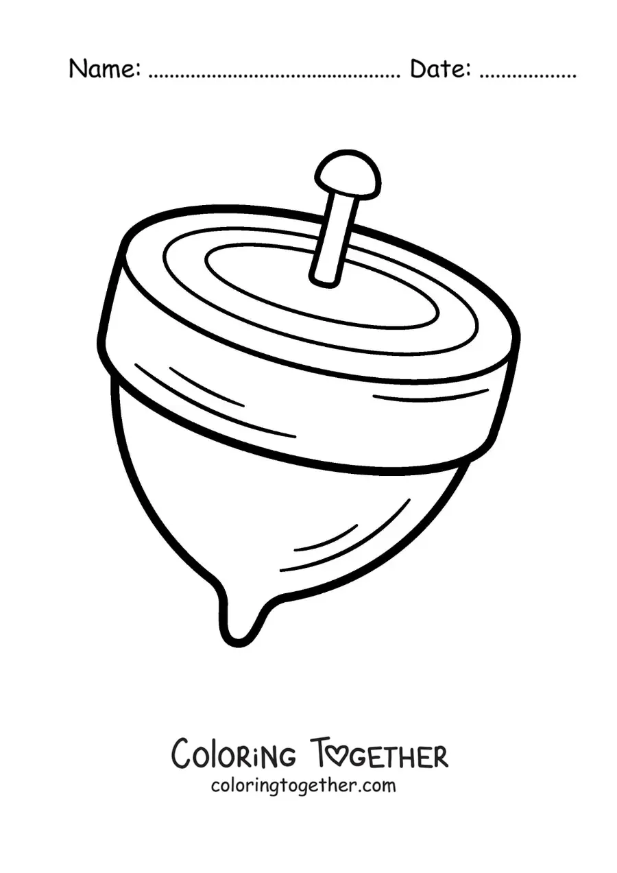 Coloring page of an easy spinning top