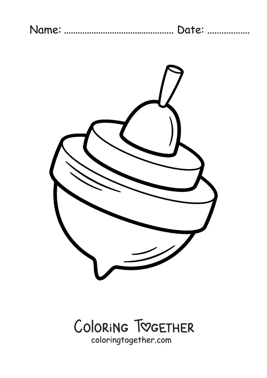 Coloring page of a spinning top