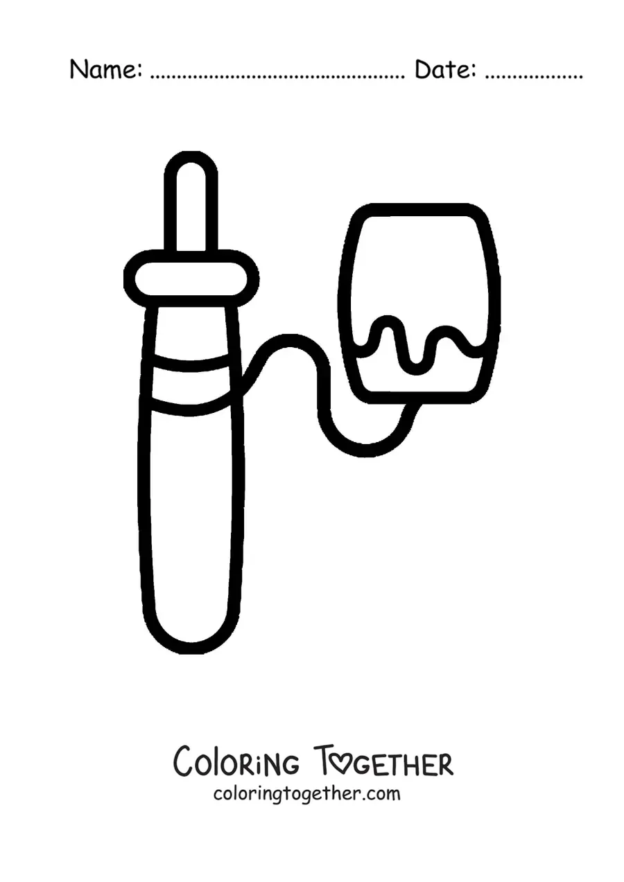 Coloring page of a cup-and-ball toy