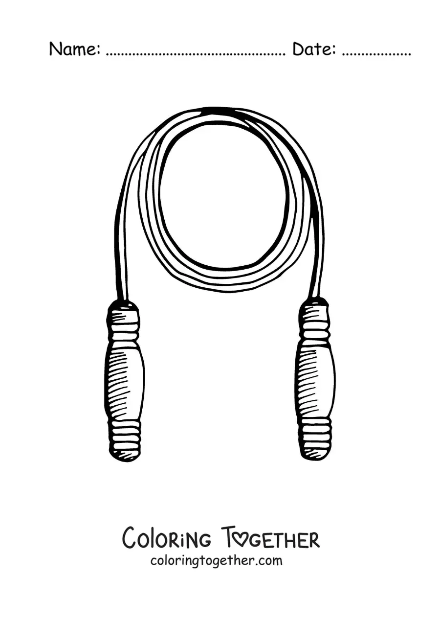 Coloring page of a jump rope