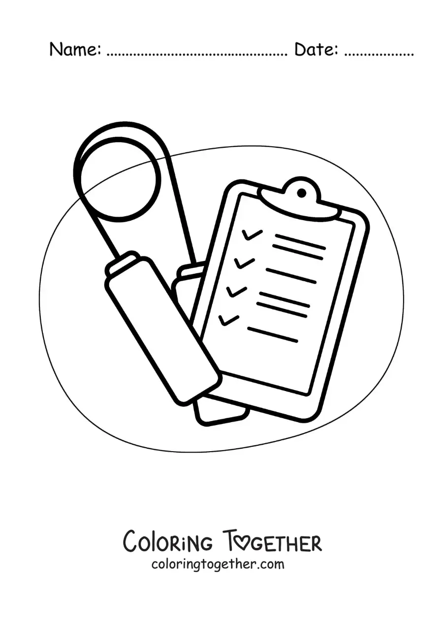 Coloring page of a jump rope with an exercise routine