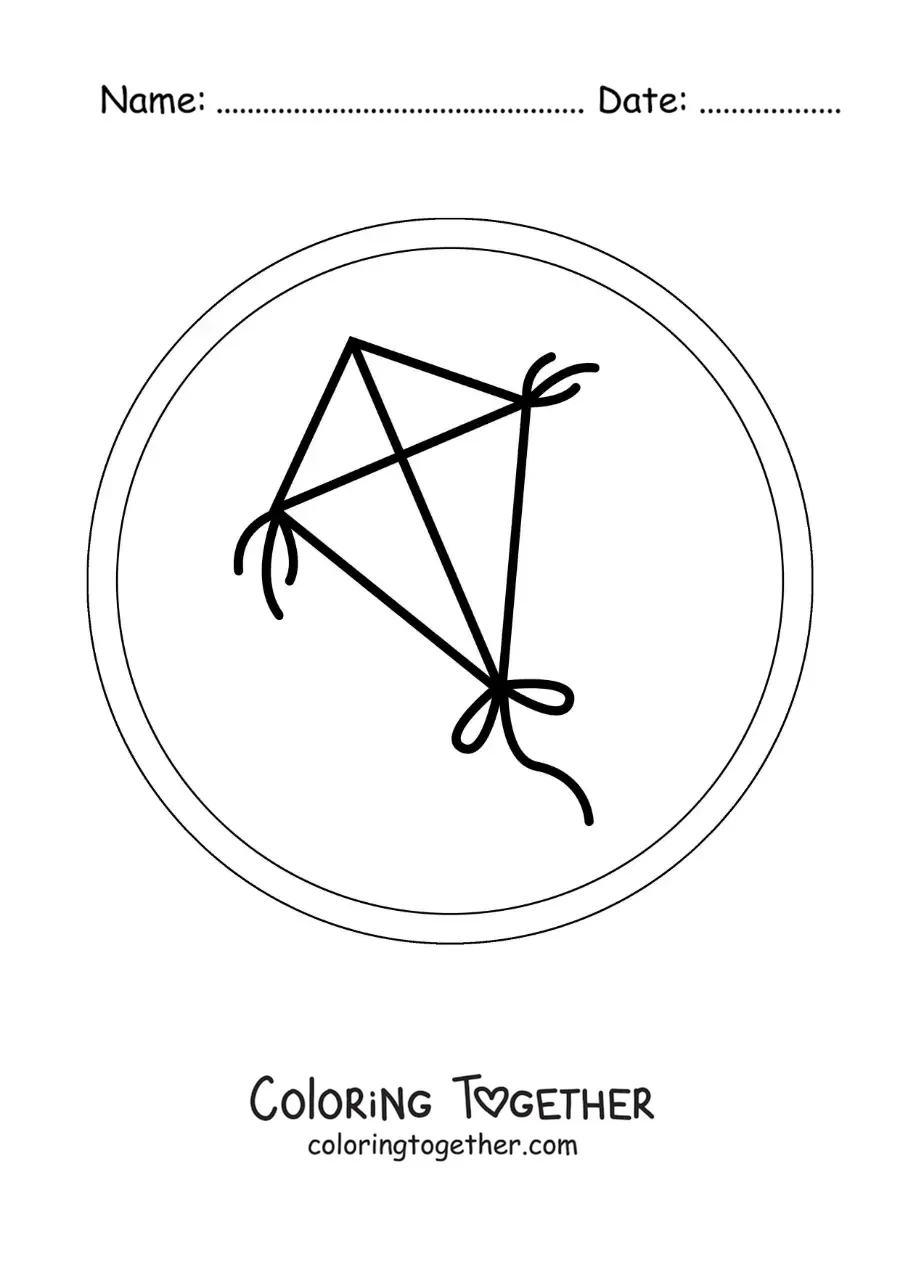 Coloring page of a paper kite