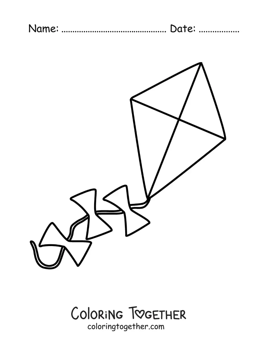 Coloring page of a kite