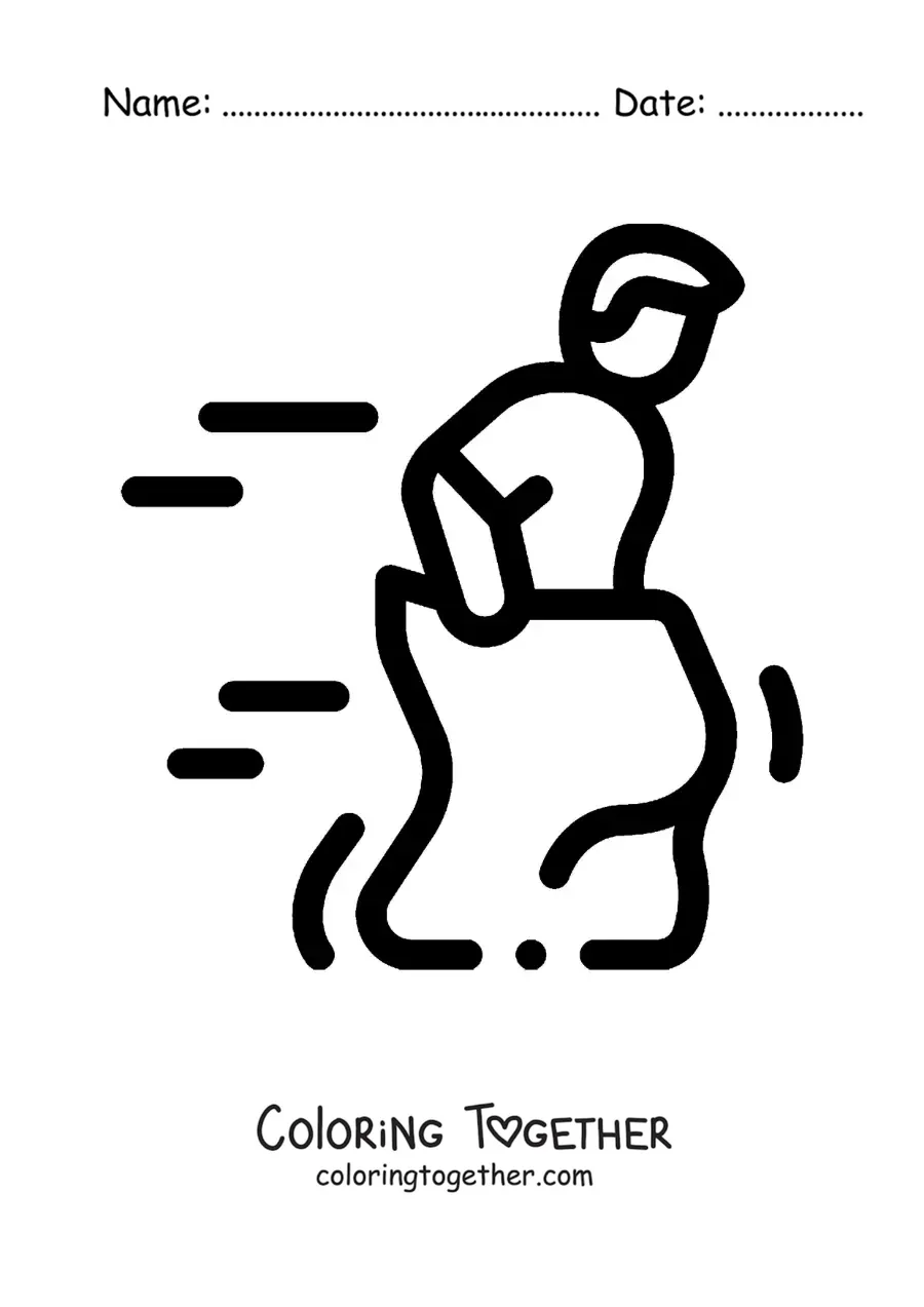 Coloring page of a sack race emoji