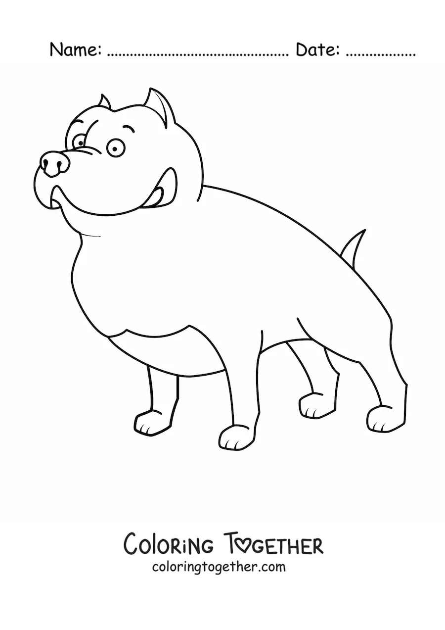 Coloring page of a pitbull