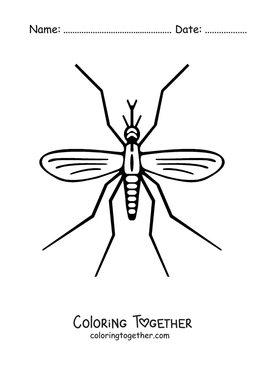 Coloring page of a dengue mosquito