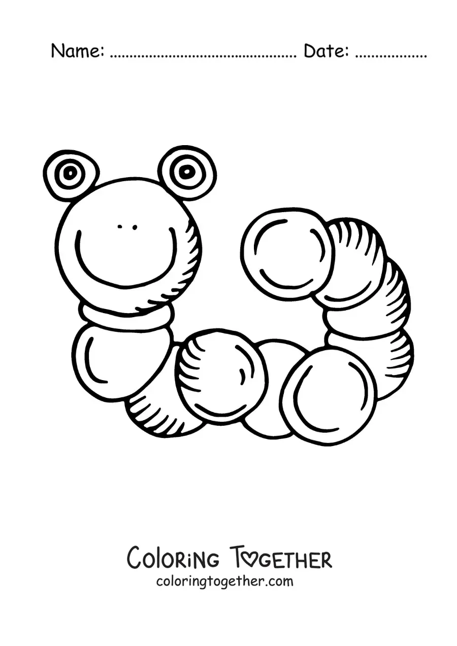 Coloring page of a caterpillar for kids