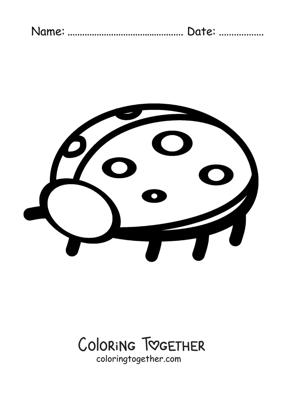 Coloring page of an easy ladybug