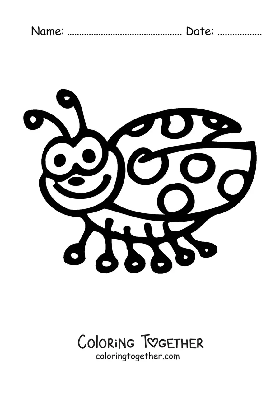 Coloring page of a ladybug for kids