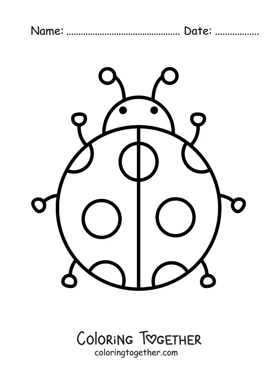 Coloring page of a big ladybug