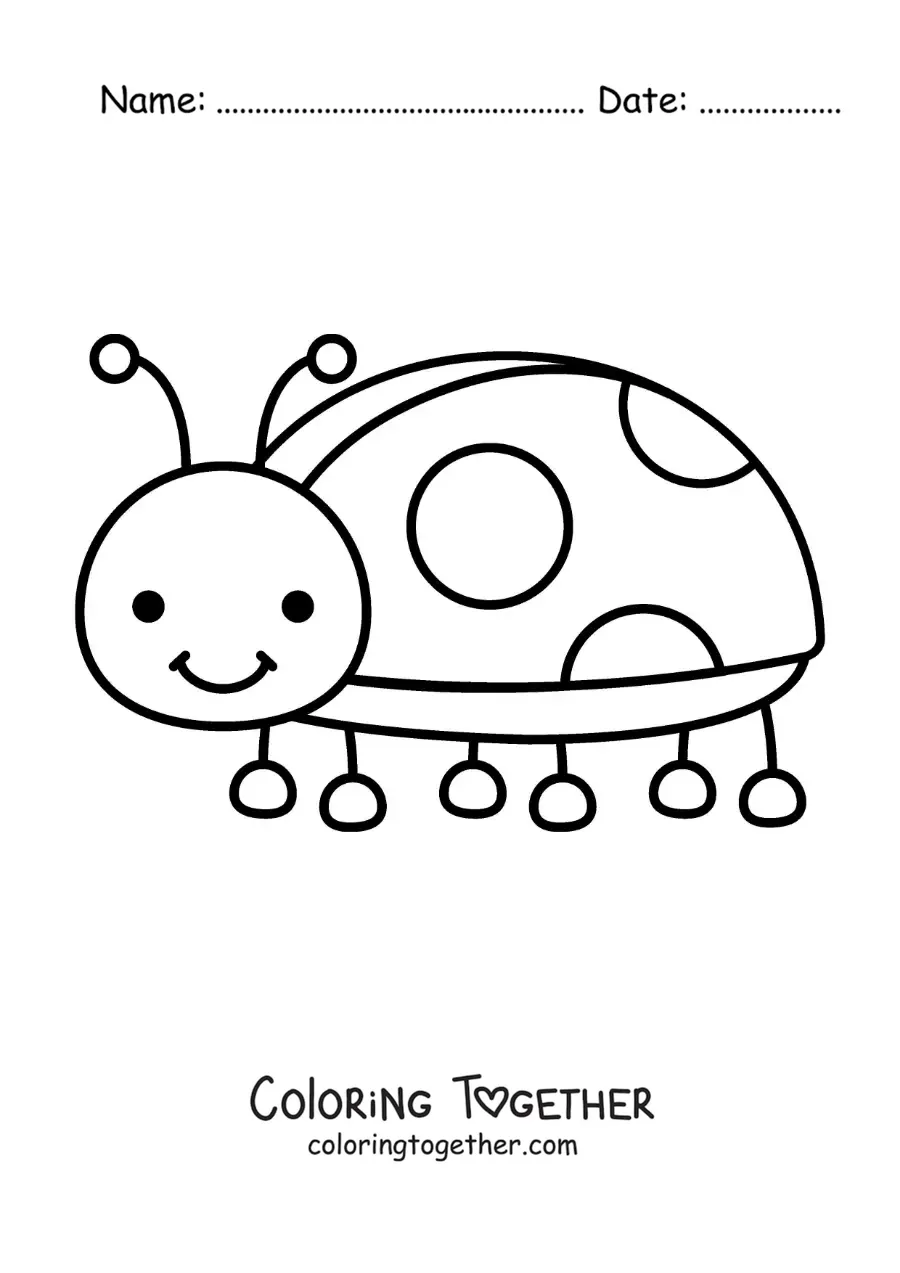 Coloring page of a ladybug for kids