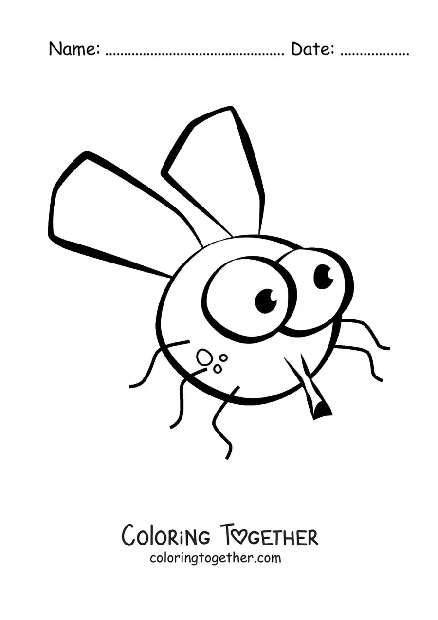 Coloring page of a funny easy fly