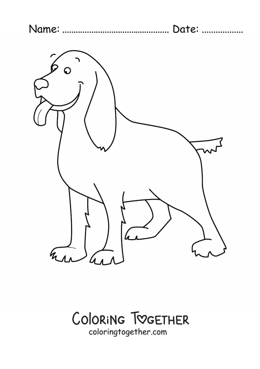 Coloring page of a cocker spaniel