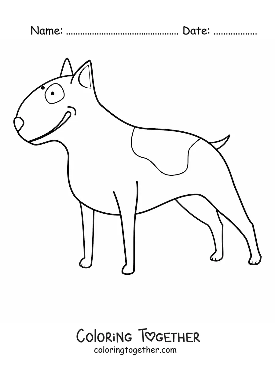 Coloring page of a bull terrier