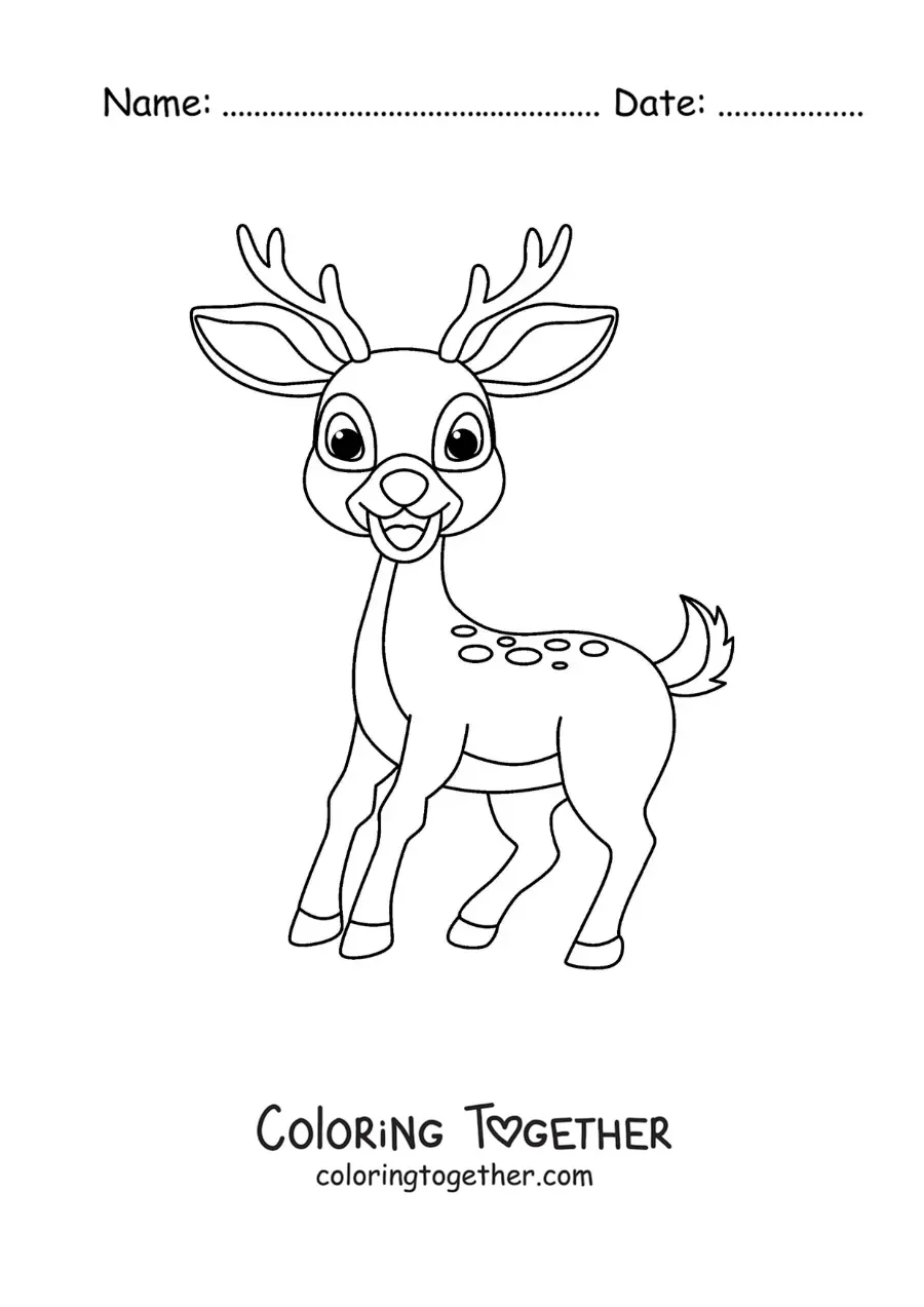 Coloring page of cartoon Bambi the deer