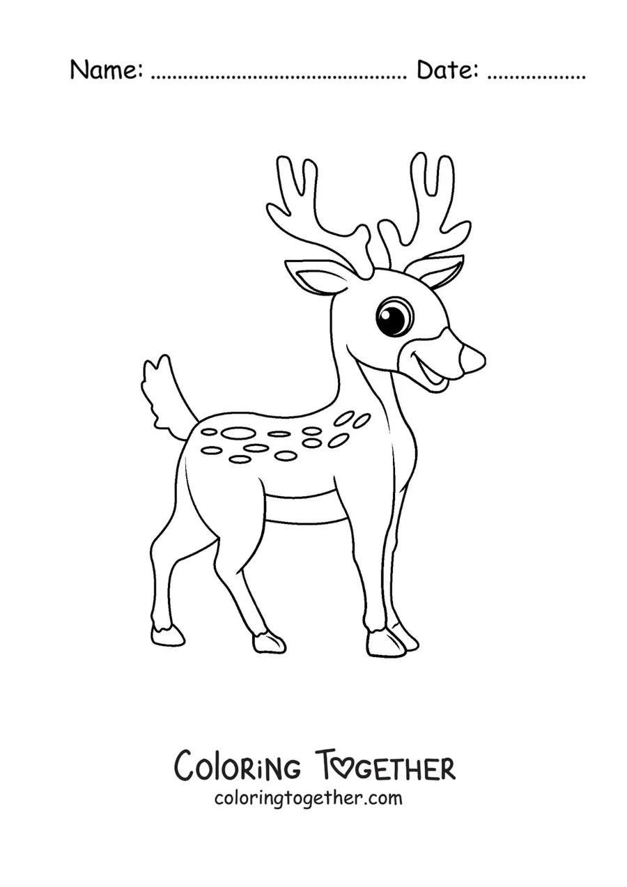 Coloring page of easy cartoon Bambi