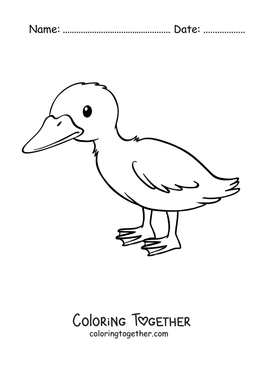 Coloring page of the animated Ugly Duckling