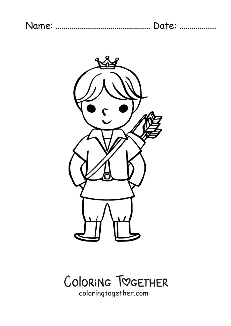 Coloring page of the cartoon prince from Snow White