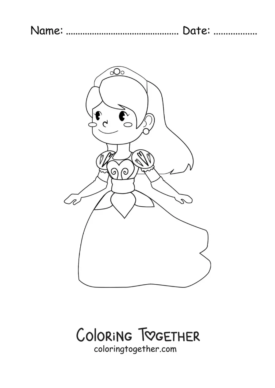 Coloring page of Cinderella running