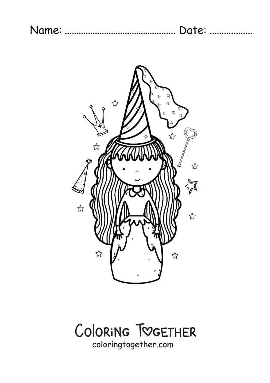 Coloring page of Cinderella's fairy godmother