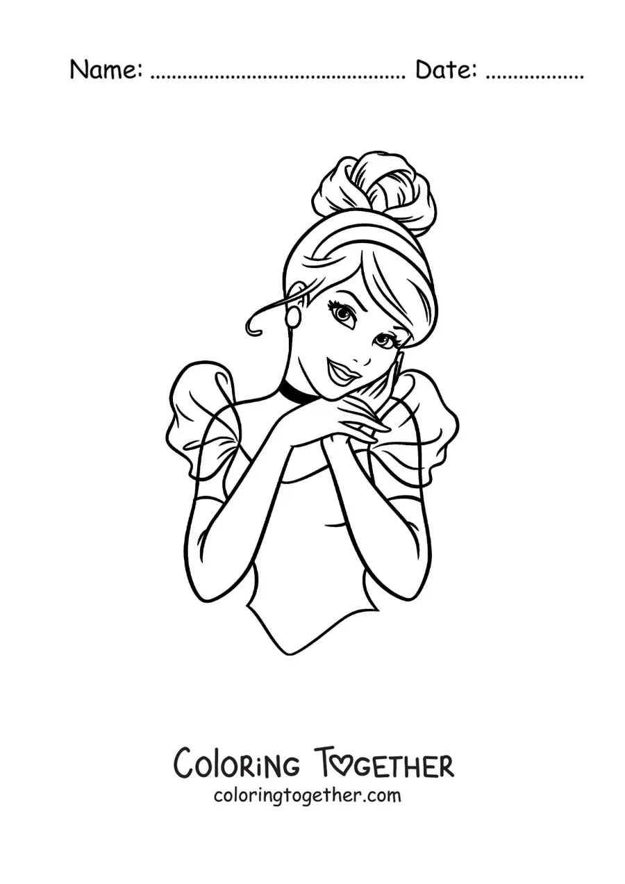 Coloring page of easy Cinderella