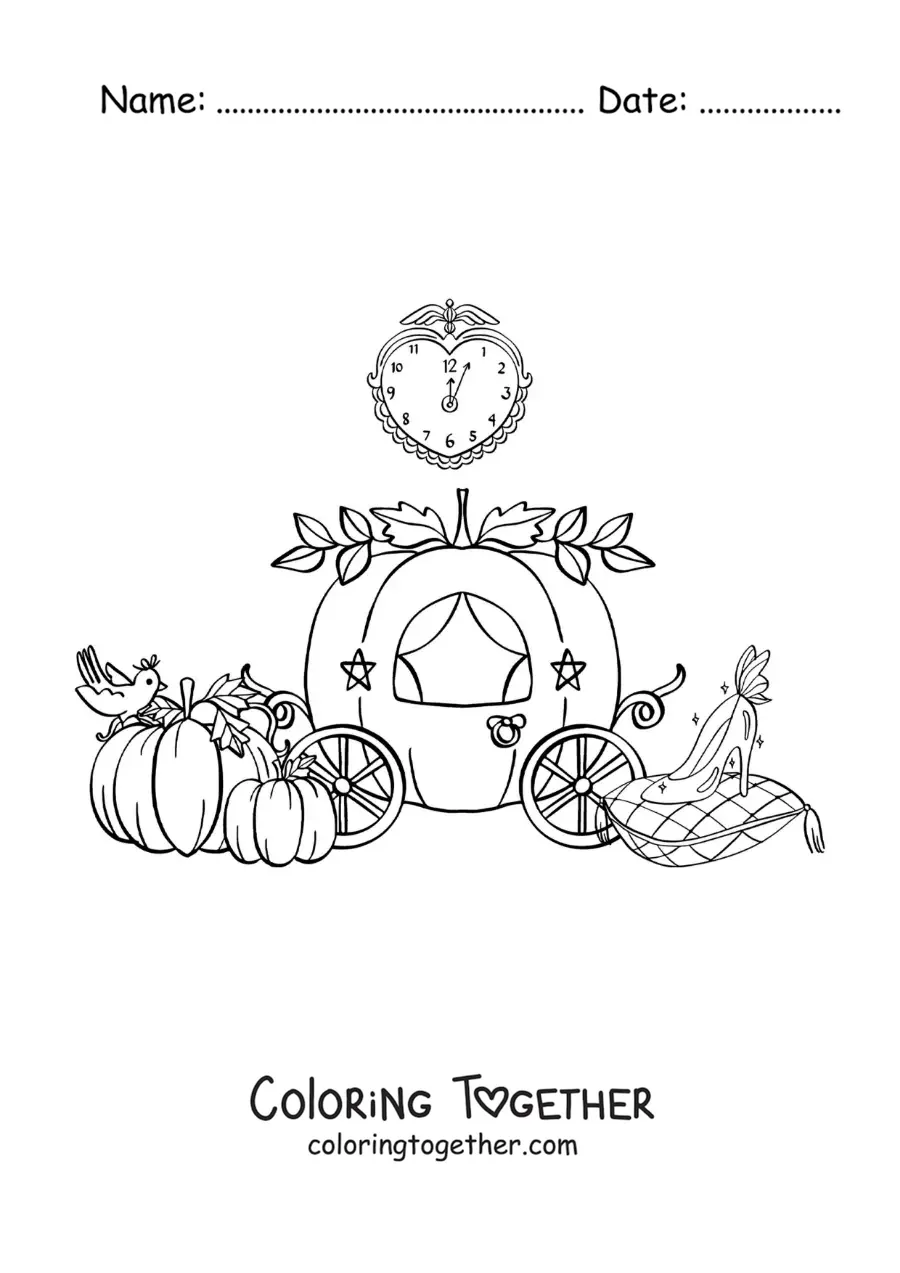 Coloring page of Cinderella's pumpkin carriage