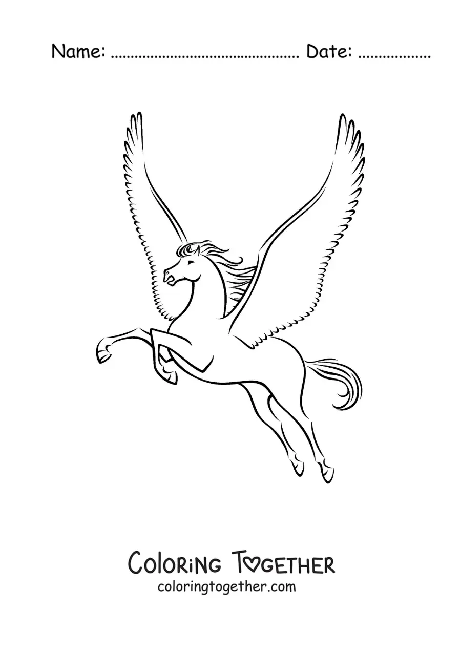 Coloring page of Pegasus