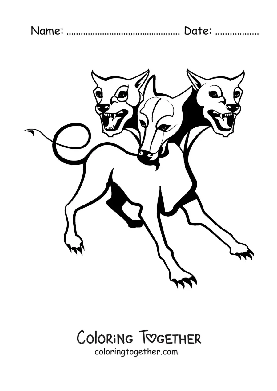 Coloring page of Cerberus