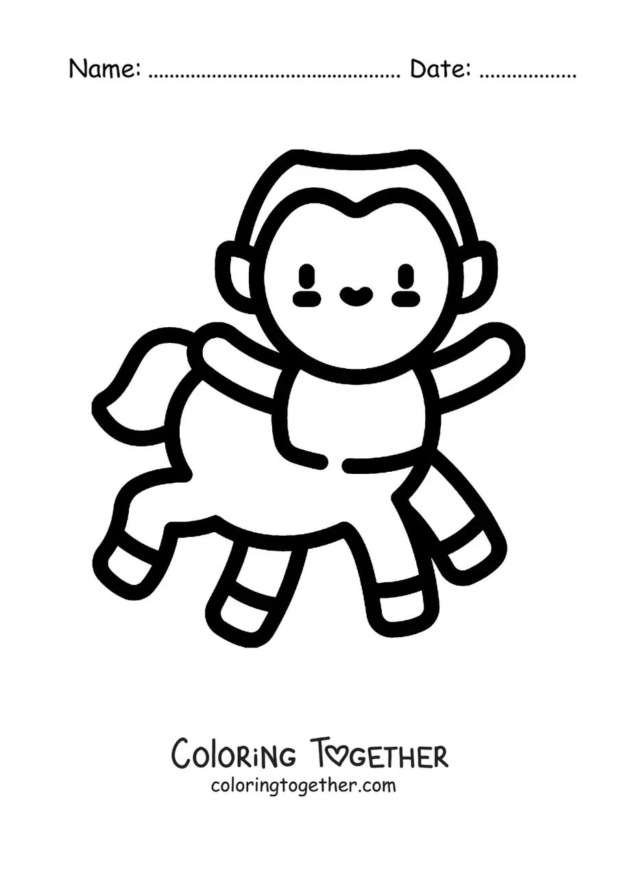 Coloring page of a kawaii centaur from Greek mythology