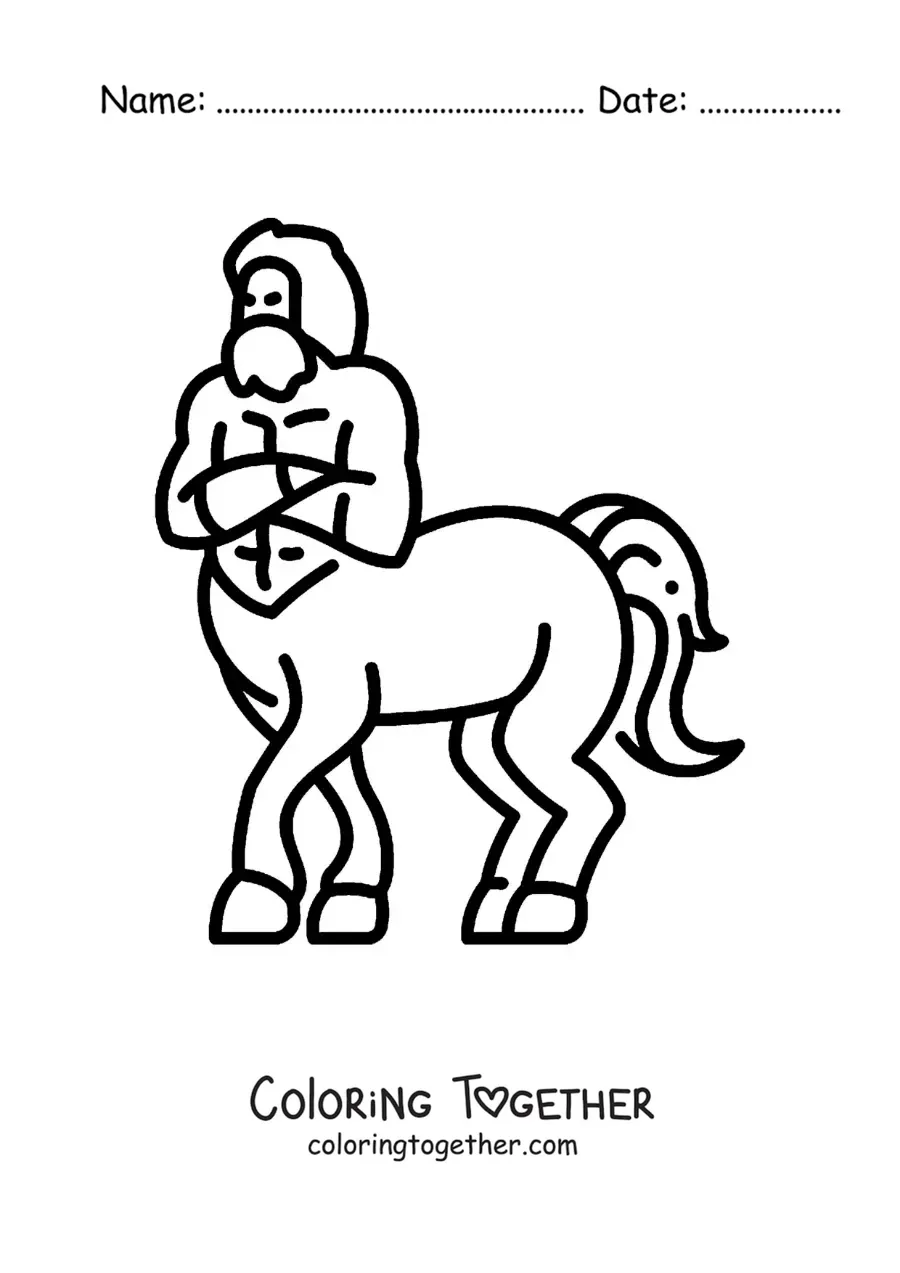 Coloring page of an easy centaur from Greek mythology