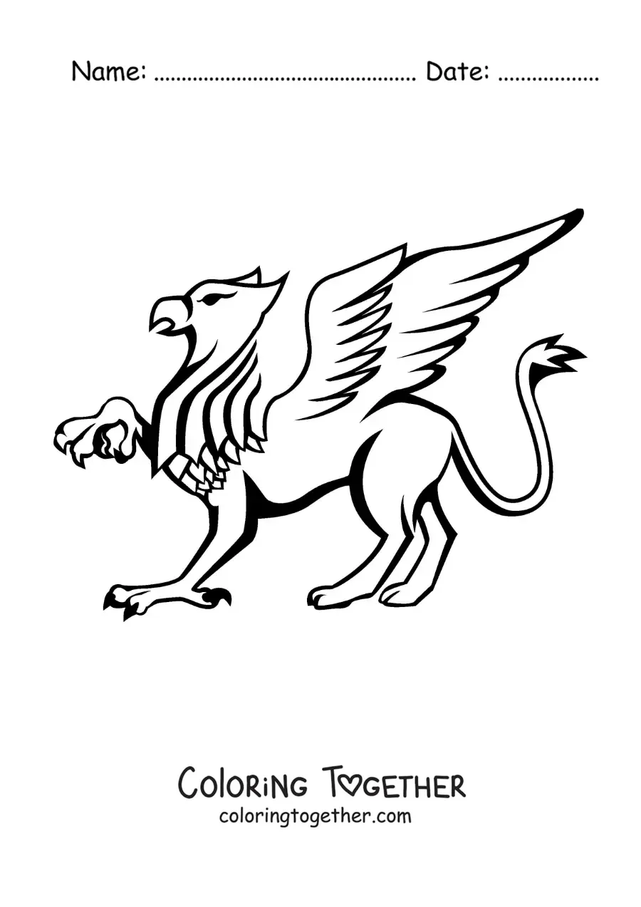 Coloring page of an easy griffin