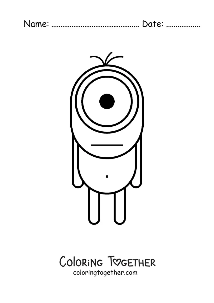 Coloring page of an easy one-eyed creature