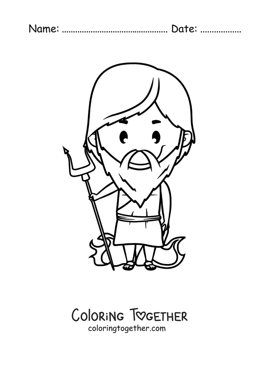 Coloring page of Hades in kawaii style