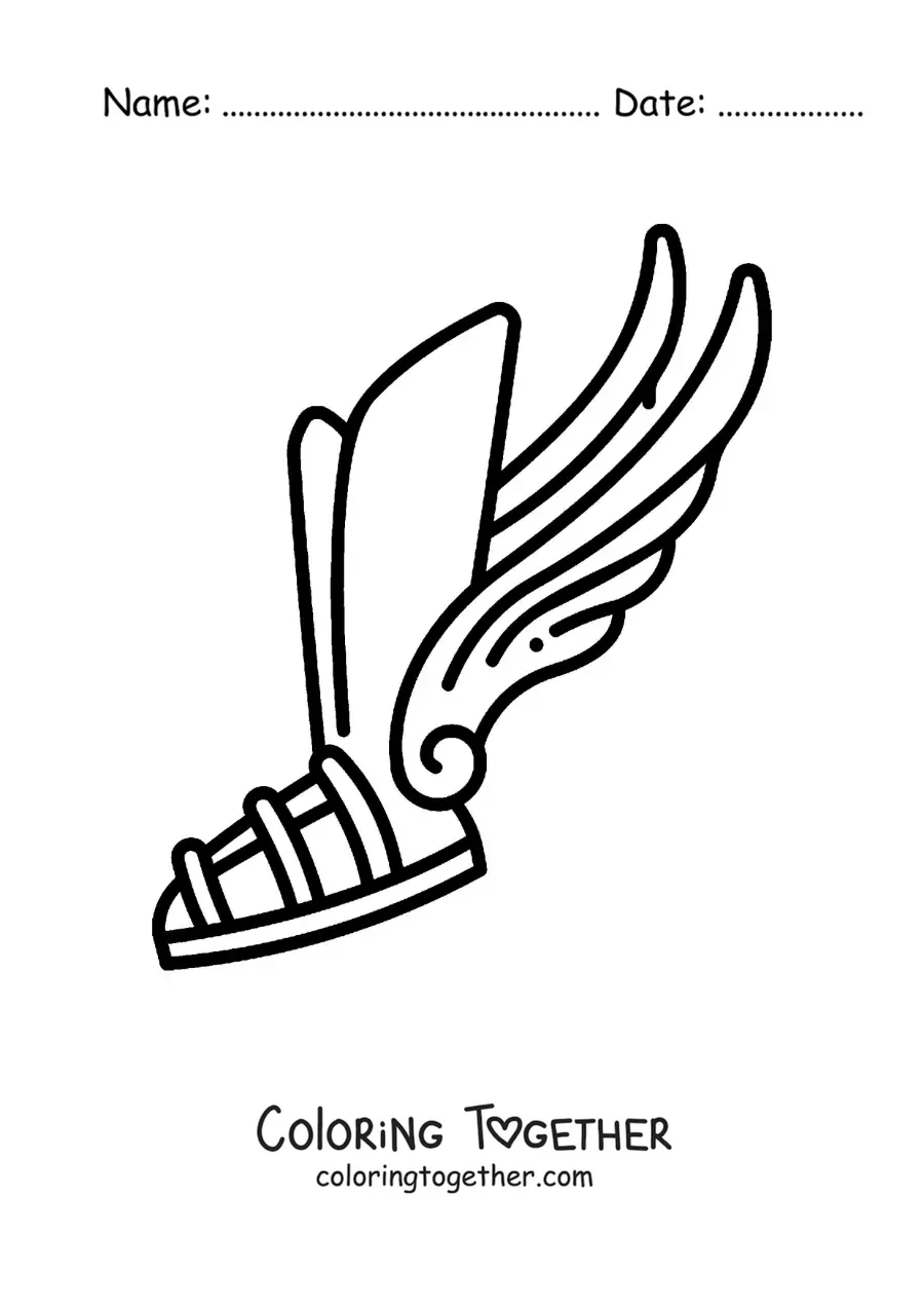 Coloring page of the winged sandal of Hermes