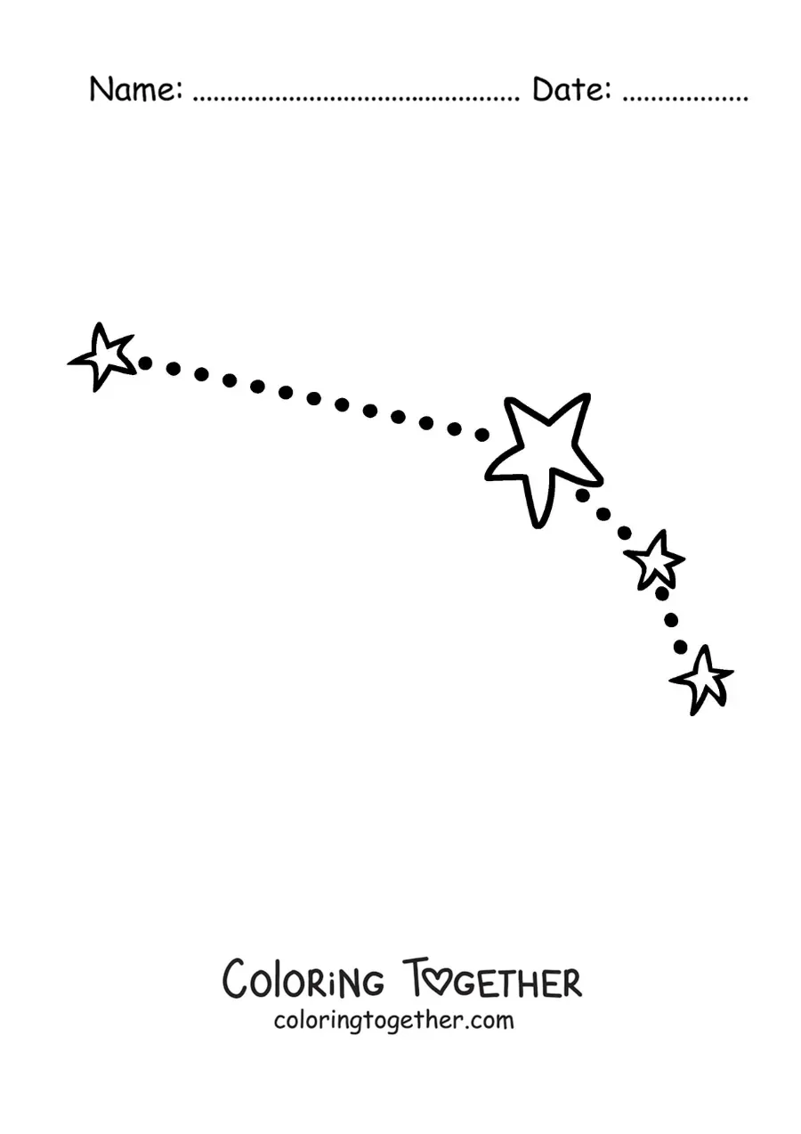 Coloring page of the constellation of the Aries sign
