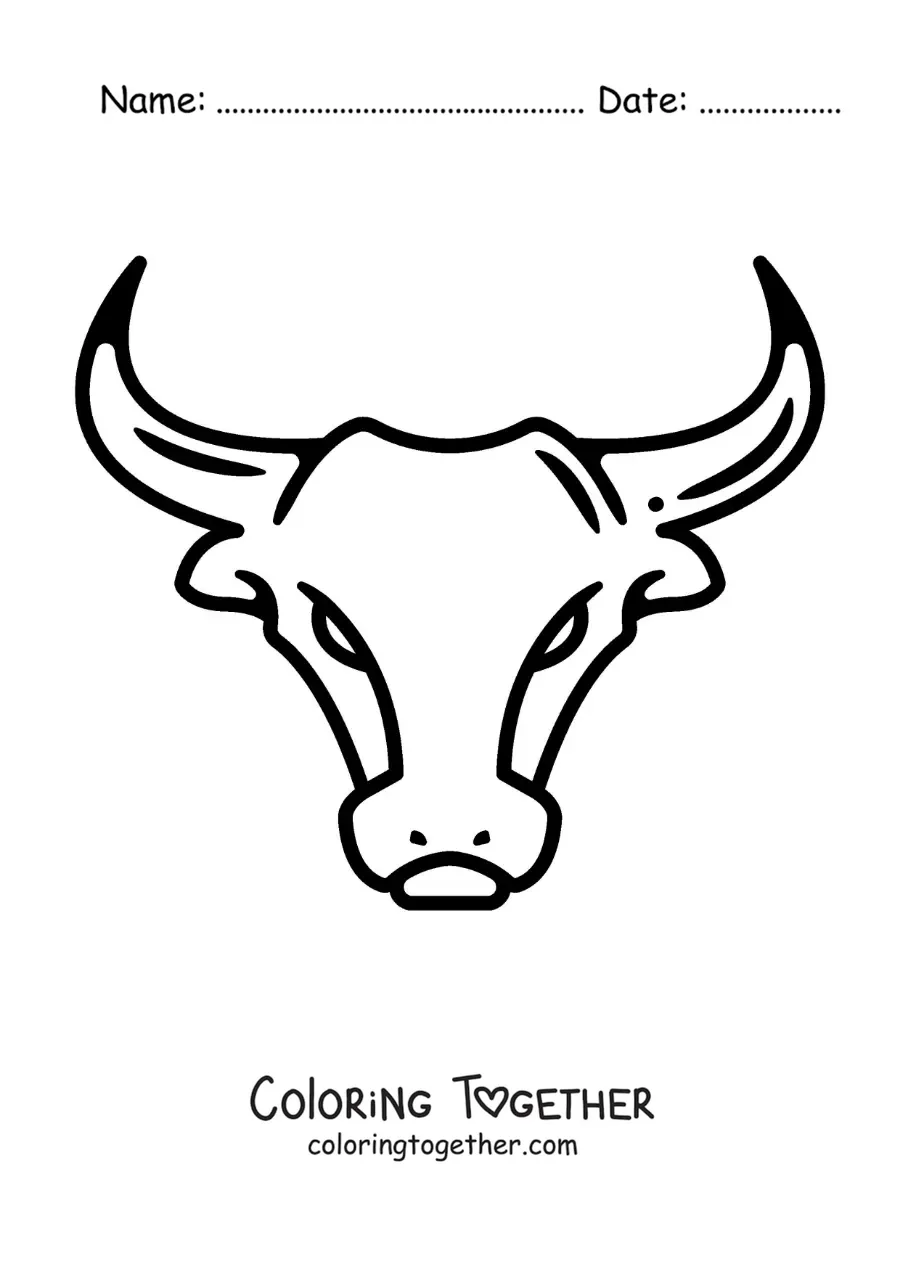 Coloring page of the bull of Taurus