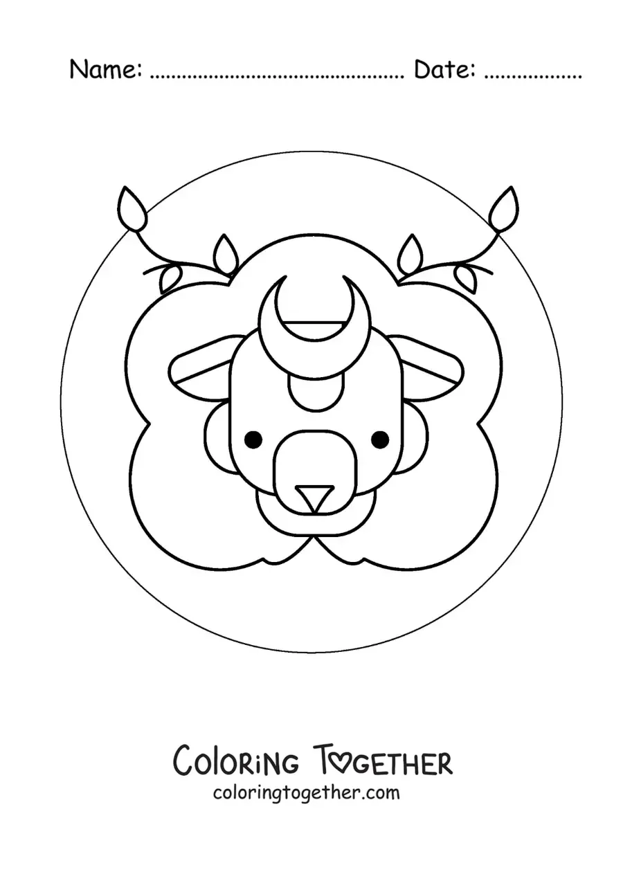 Coloring page of the Leo zodiac sign lion