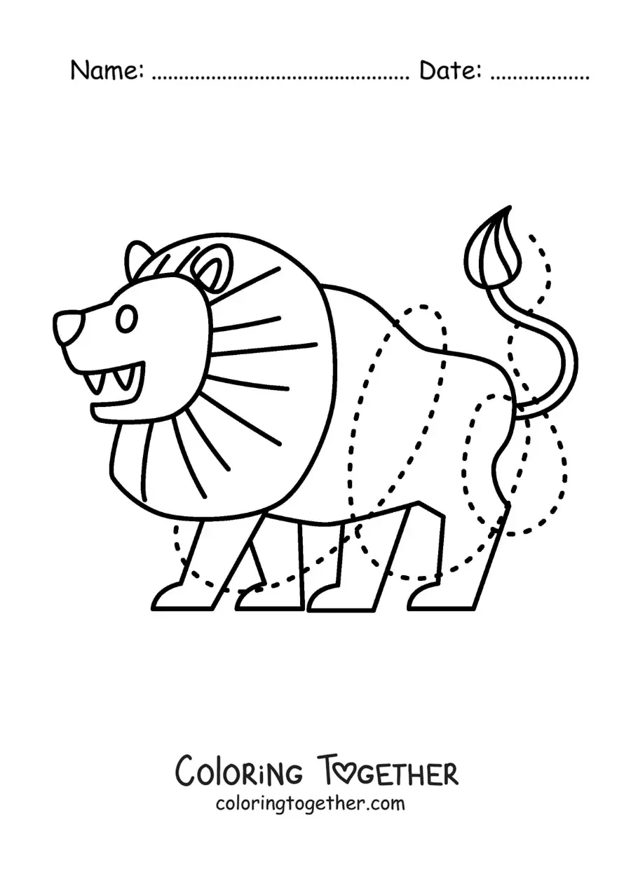 Coloring page of the easy Leo sign lion