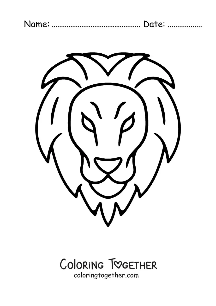 Coloring page of a Leo sign lion