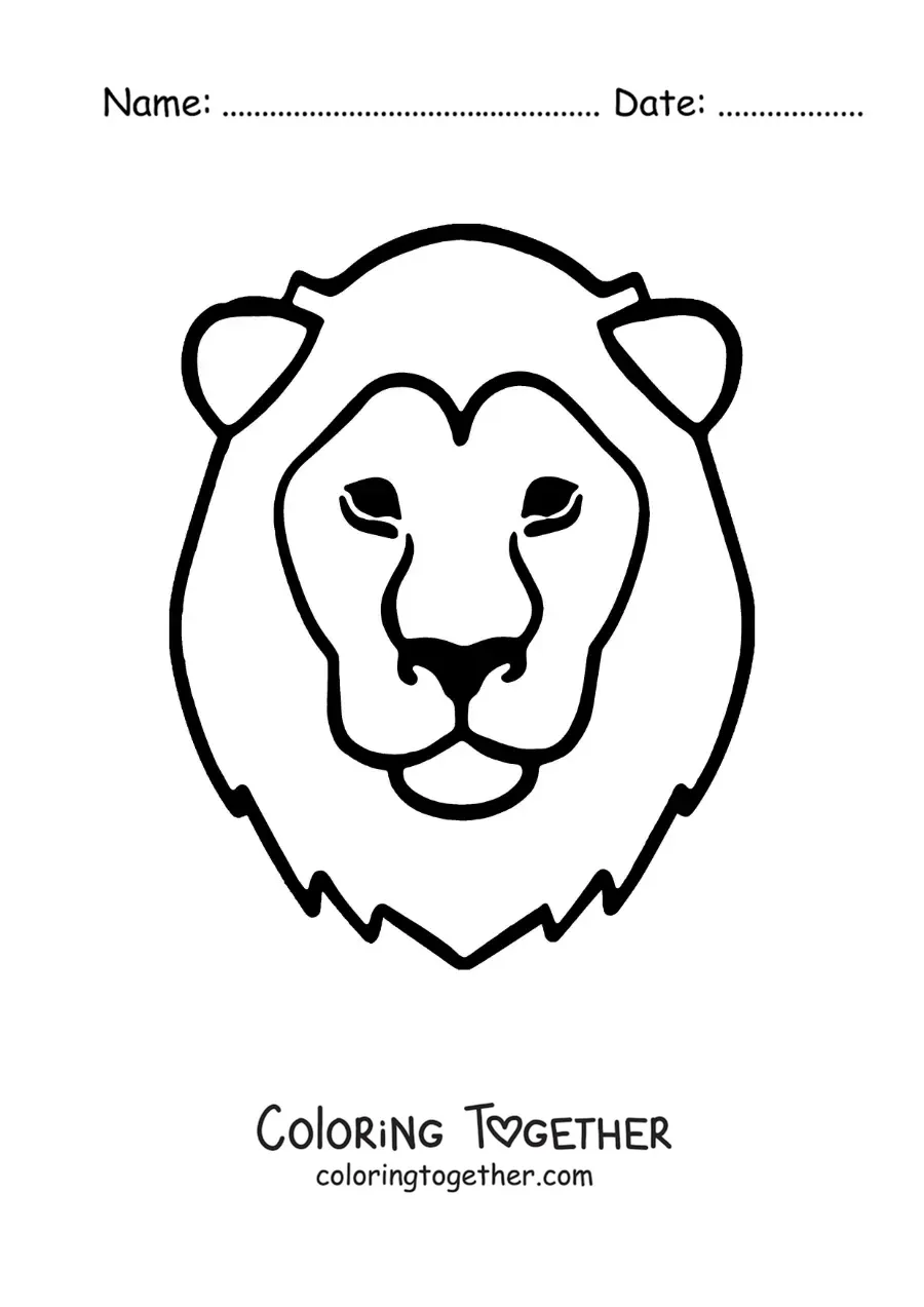 Coloring page of a big Leo sign lion