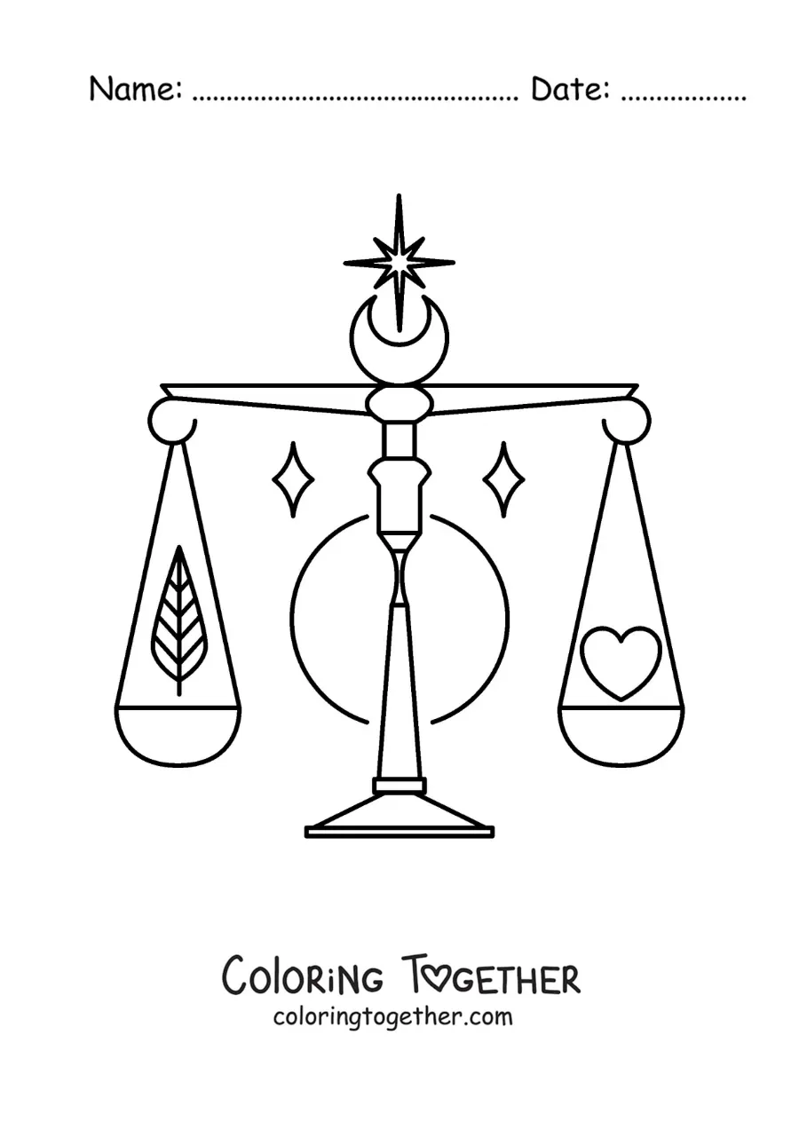 Coloring page of the Libra symbol