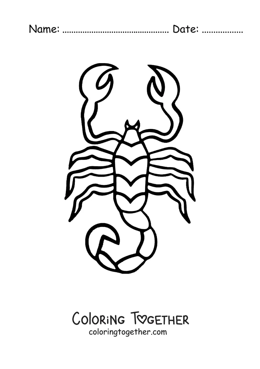 Coloring page of an easy scorpion