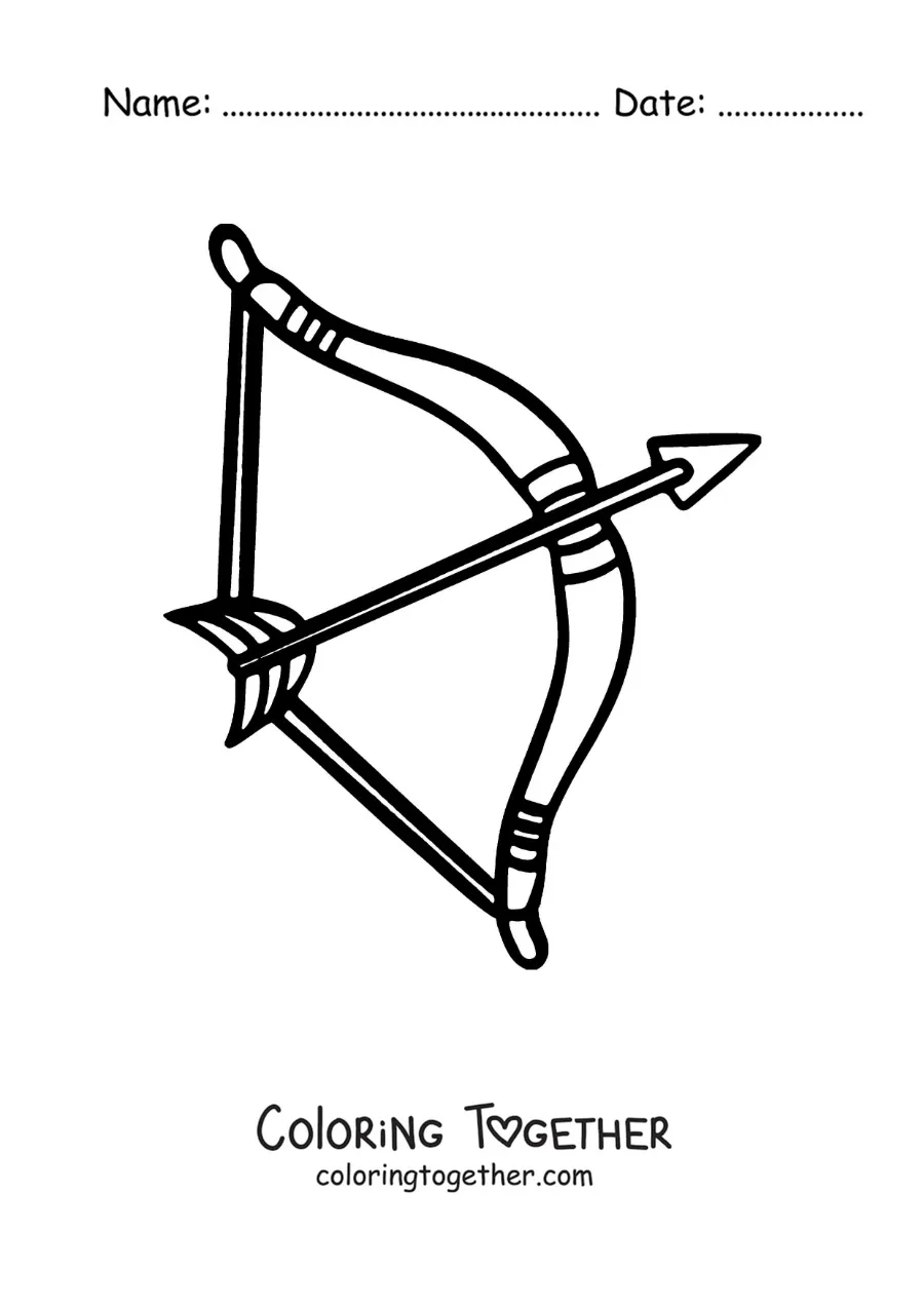 Coloring page of an easy Sagittarius bow