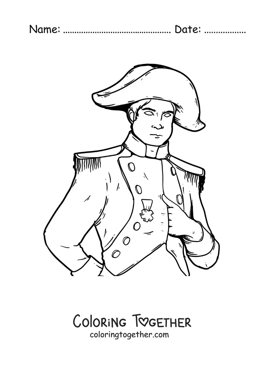 Coloring page of Napoleon Bonaparte