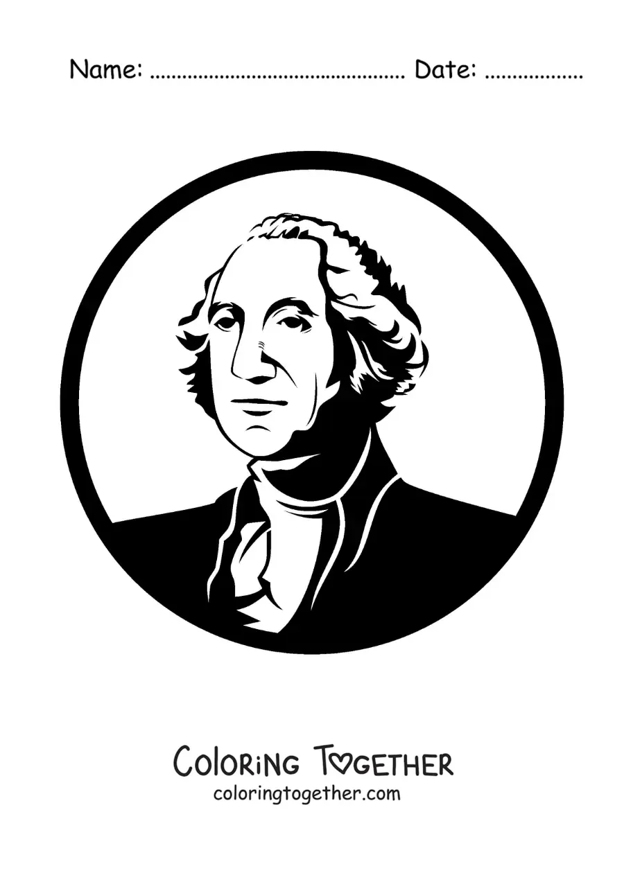 Coloring page of George Washington