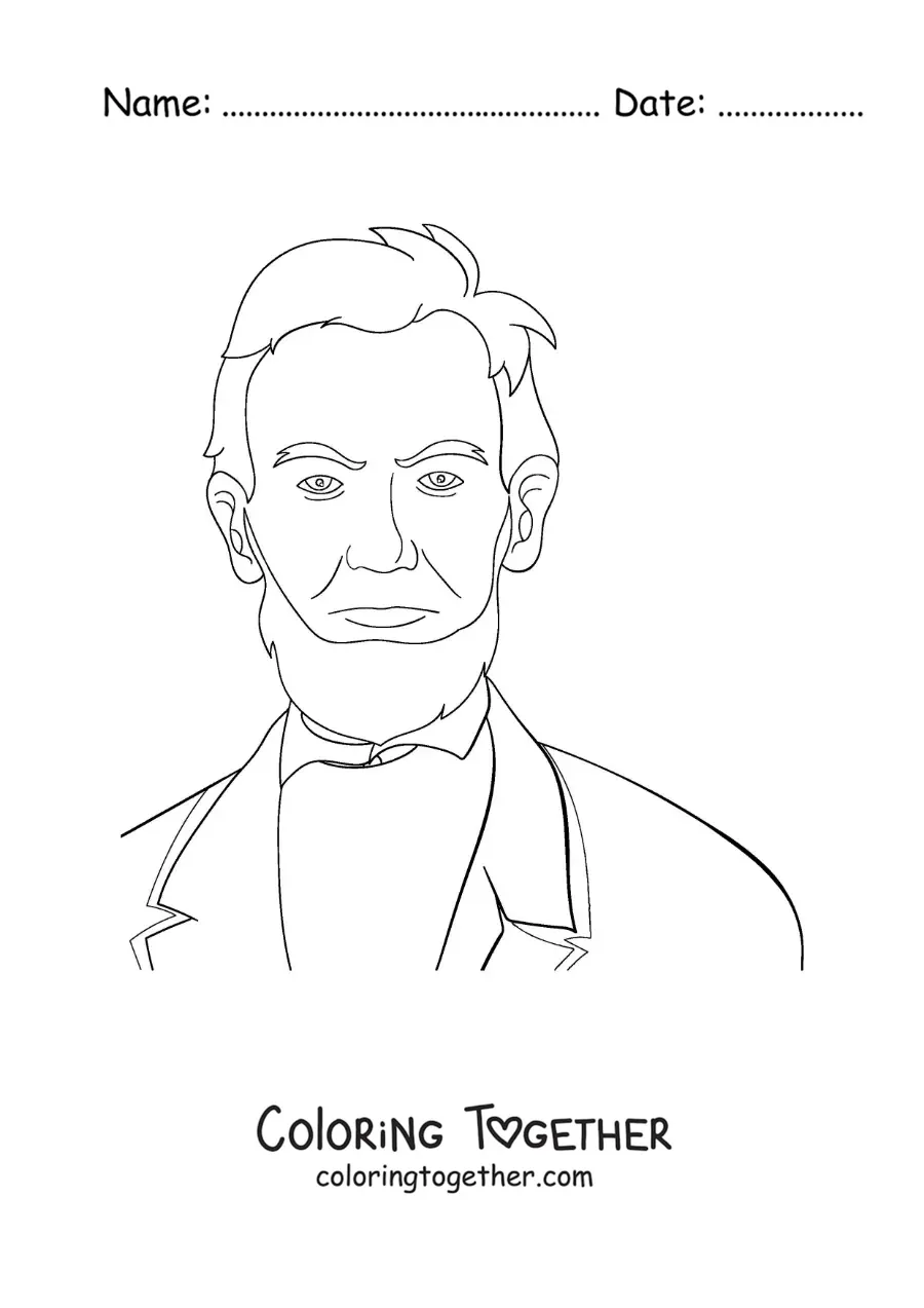 Coloring page of President Abraham Lincoln